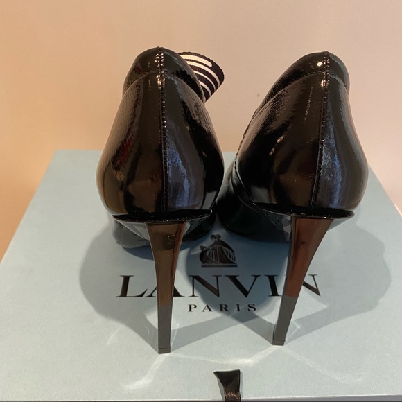 Lanvin Black Leather Pointed Pumps US 7 - Picture 5 of 8